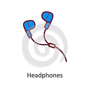 Headphones vector Fill outline Icon Design illustration. Holiday Symbol on White background EPS 10 File