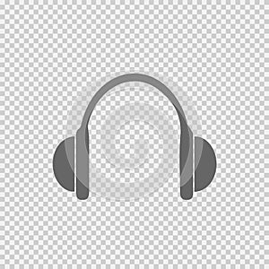 Headphones vector icon. Earphones. Earphones vector. Earphones icon. Earphones simple isolated sign symbol. Music symbol