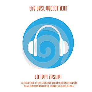 Headphones vector icon eps 10. Earphones simple isolated illustration