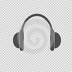 Headphones vector icon eps 10. Earphones simple isolated illustration