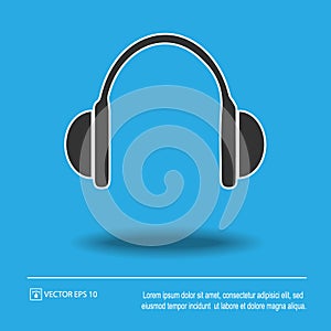 Headphones vector icon eps 10. Earphones simple isolated illustration