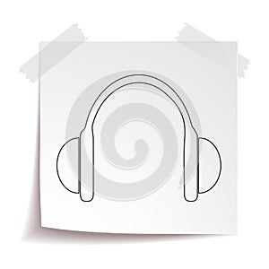 Headphones vector icon eps 10. Earphones simple isolated illustration