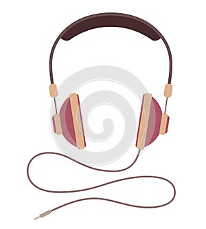 Headphones vector icon. Flat headphone icon. Vector color illustration