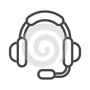 Headphones Vector Line icon isolated Graphic .Style in EPS 10 simple Line Icon element business & office concept. editable vector.