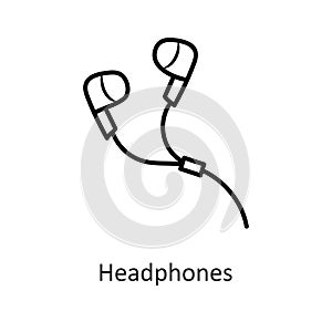 Headphones vector outline Icon Design illustration. Holiday Symbol on White background EPS 10 File