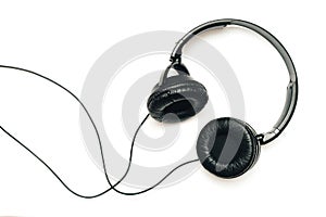 Headphones on white background