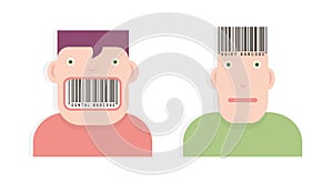 Heads with barcodes