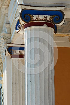 Heads Ionic columns in Achilleon Palace photo
