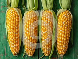 Heads of raw corn