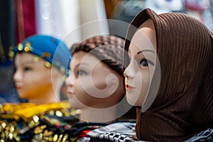 Headscarves on a lifeless mannequin