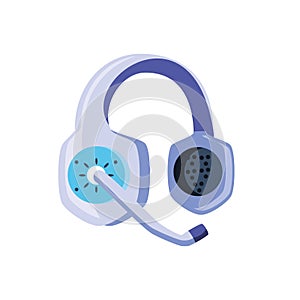 headset audio communicator isolated icon