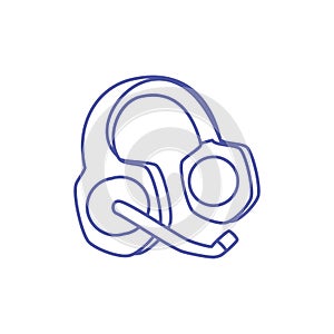 headset audio communicator isolated icon