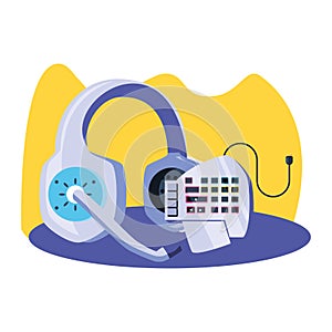 headset audio communicator with keypad