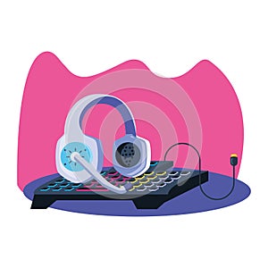 headset audio communicator with keypad