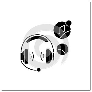 Headset computer glyph icon