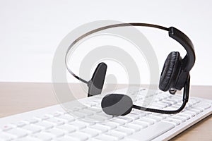 Headset with computer keyboard