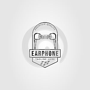 headset or earphone with sound wave logo vector illustration design.