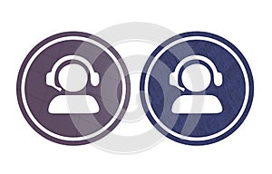 headset icon red and blue with texture