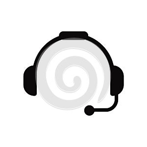 Headset icon vector isolated on white background, Headset sign , black symbols