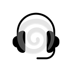 Headset vector glyph flat icon