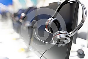 The headset is a standard piece of equipment for call center agents, and it allows them to communicate with customers over the