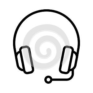 Headset thin linet vector icon