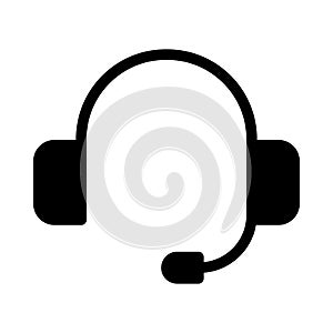 Headset vector glyph flat icon