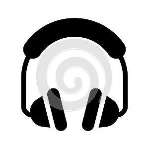 Headset vector glyph flat icon