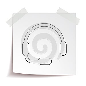 Headset vector icon eps 10. Headphone and microphone simple isolated illustration