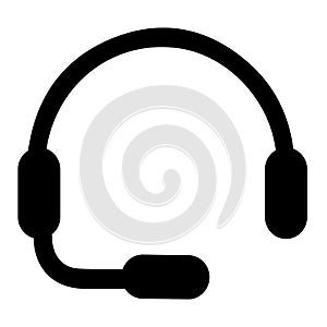 Headset vector icon eps 10. Headphone and microphone simple isolated illustration