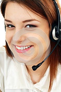 Headset woman from call center