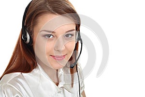 Headset woman from call center