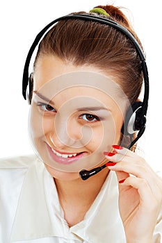 Headset woman from call center