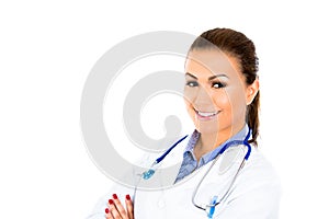 headshot of confident successful health care professional or nurse or doctor