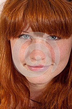 Headshot of cute redhead