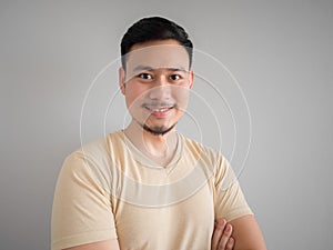 Headshot of happy Asian man. photo