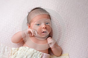 Headshot of a Newborn Baby Girl