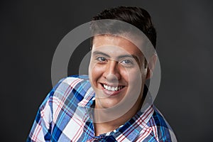 Headshot portrait of young man photo