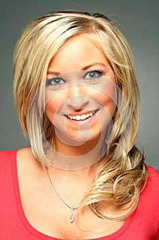 Headshot of Pretty Blond Woman photo