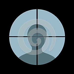 Headshot - sniper and marksman is shooting on the head of man, person and hostile enem