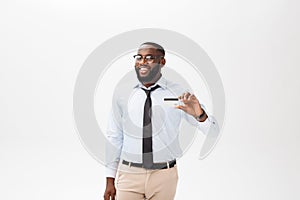 Headshot of successful smiling cheerful african american businessman executive stylish company leader