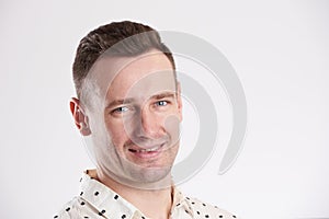 Headshot of young caucasian man photo