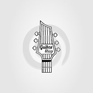 headstock guitar or bass for shop logo vector illustration design