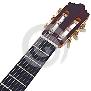 Headstock guitar with tuning-pegs, close view