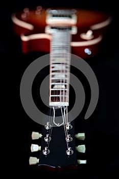 Headstock, Neck and Body of Electric Guitar