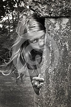 Headstone girl at halloween