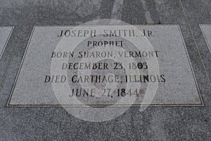 Headstone of Joseph Smith jr. Hyrum Smith and Emma Smith
