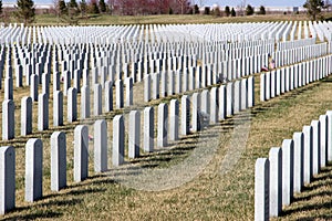 Headstones at Abraham Lincoln National Cemetery, Illinois