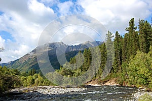 Headwaters of the mountain river and the extinct volcano.