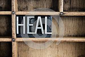 Heal Concept Metal Letterpress Word in Drawer